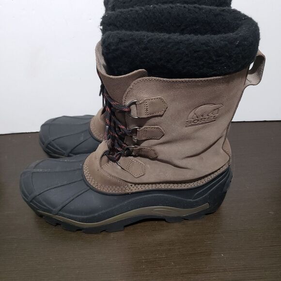 Sorel LM1149-255 Men\'s Lace Up Olive-beige Snow Boots 46 EUR/13 US